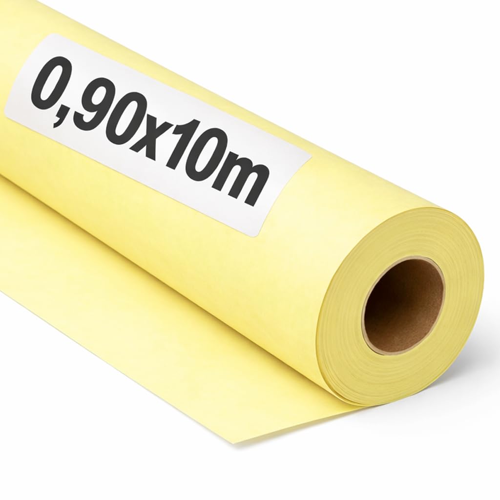 OFITURIA Kraft Paper Yellow Pastel - Roll 0.90 × 10 m - 6 Rolls - Wrapping Paper and Packaging Paper - Craft Paper for DIY, Decoration and Sewing Patterns - Tear-Resistant and Easy to Cut - COM620-parent2