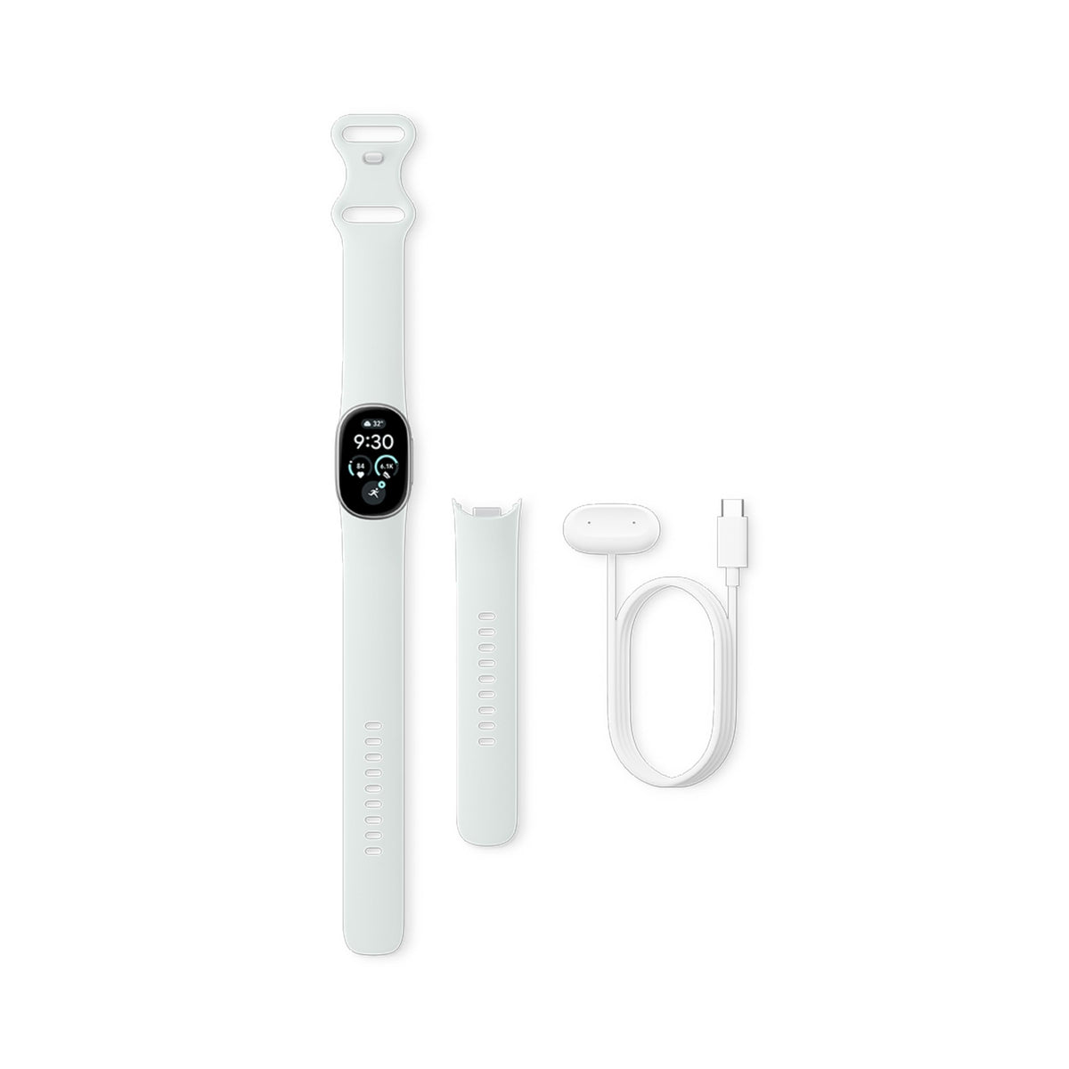 Google Fitbit Edge Gehäuse în Polished Silver/Sportarmband în Fog - GA11584-EU