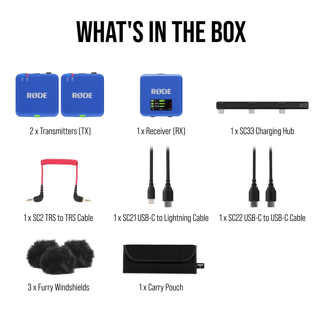RØDE Wireless GO (Gen 3) – Compact wireless microphone – Crystal clear sound, 32-bit float recording, automatic level control, for phones, cameras, and computers (Cobalt Blue) - WIGOGEN3COB