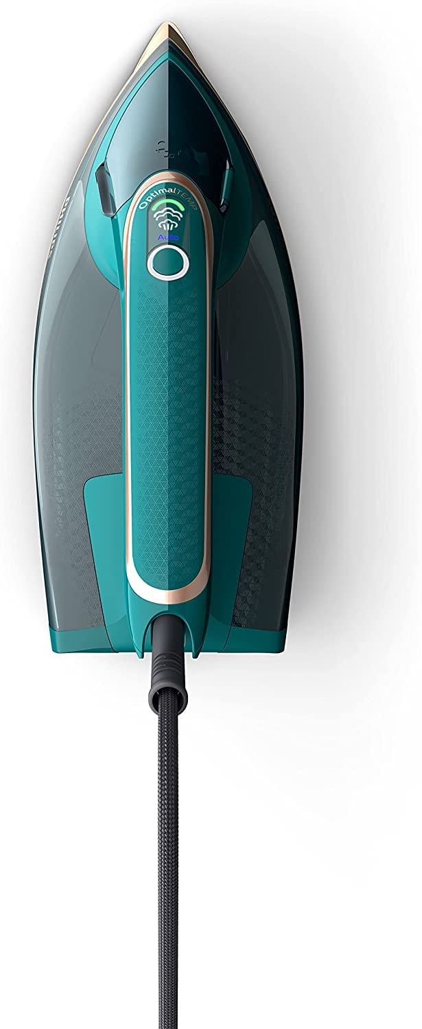 Philips Azur 8000 Series Steam Iron - 70 g/min continuous steam, 240 g turbo steam boost, 3000 W power, OptimalTEMP technology, Green Opal (DST8030/70) - AZ8000-70