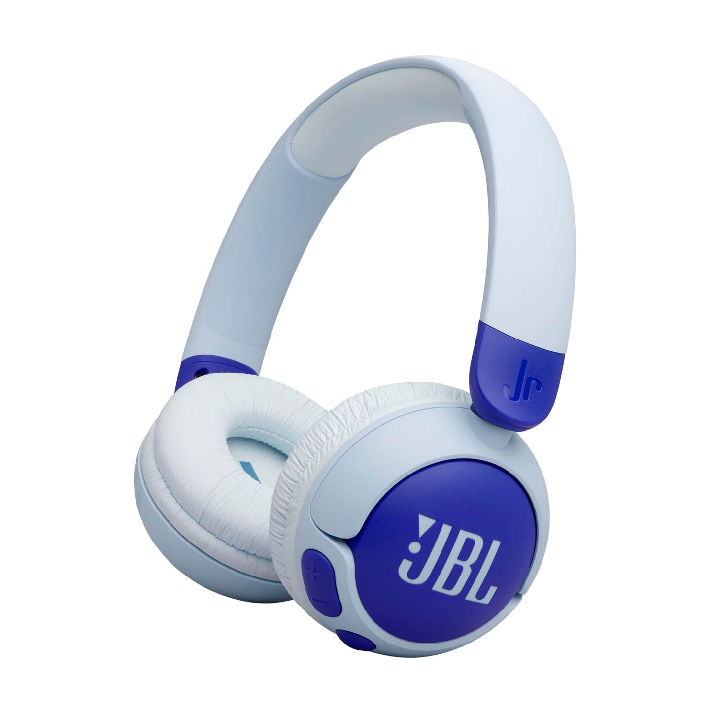 JBL Junior 320 BT, wireless on-ear Bluetooth headphones with built-in microphone for children, 50 h playback, JBL Safe Sound, low volume, easy to use and sticker set, blue - JBLJR320BTBLU