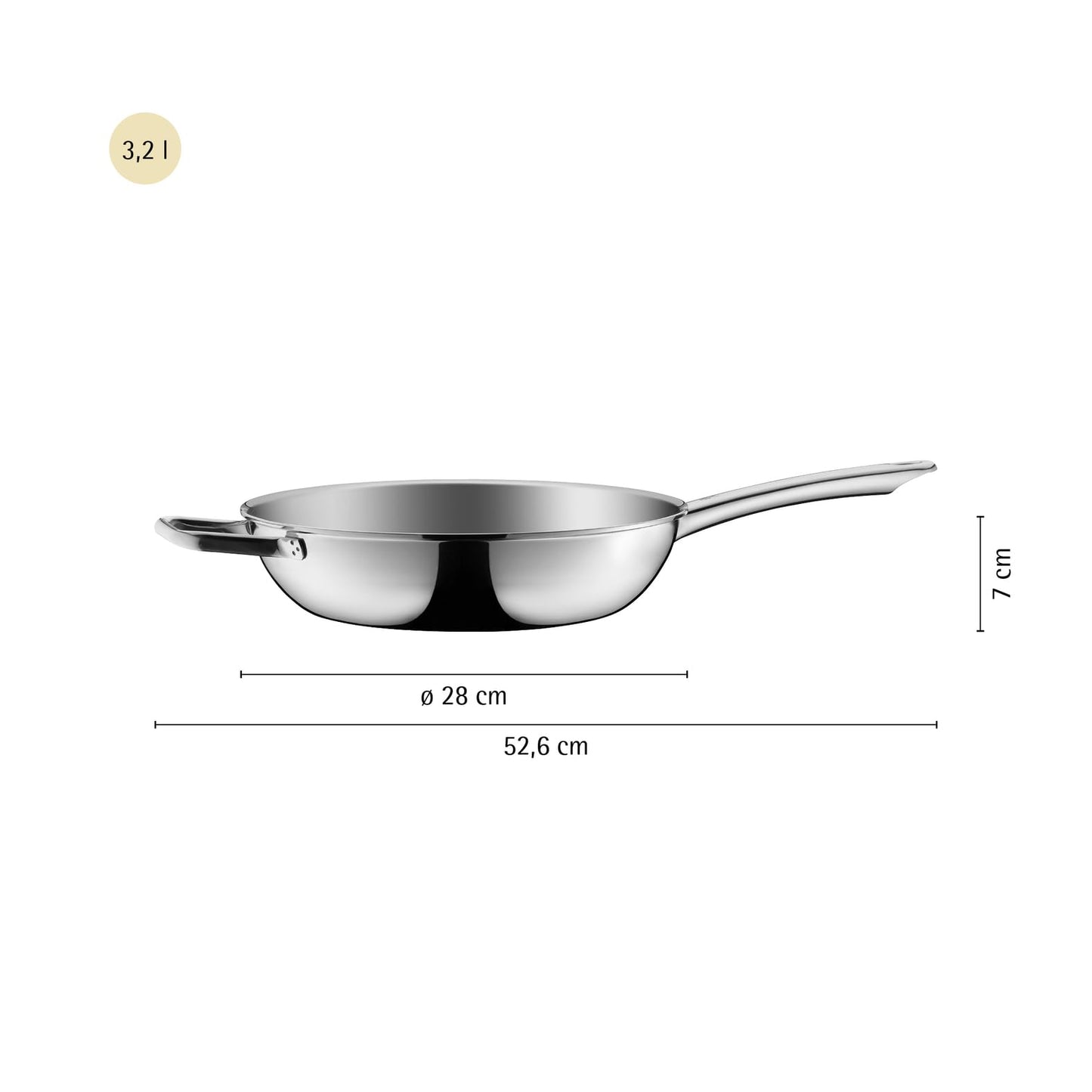 WMF Profi Resist braising pan 28cm induction, high, coated with multi-layer material, high edge, honeycomb structure, stainless steel handle, oven-safe - 1756486411