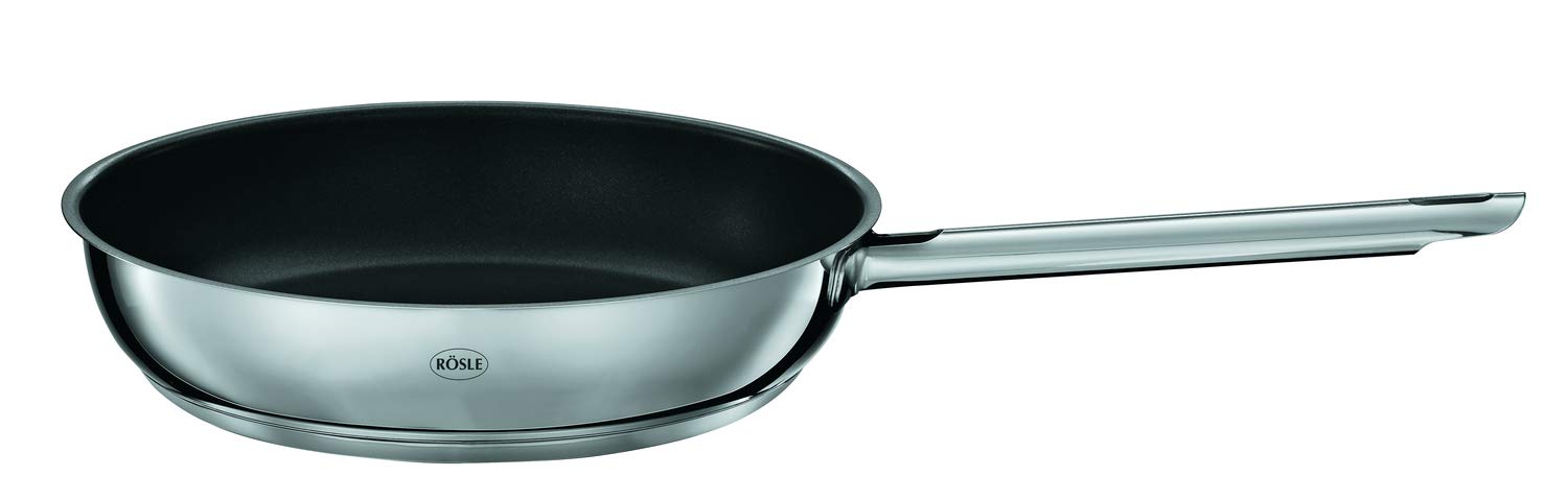 RÖSLE ELEGANCE frying pan, high-quality universal pan with ProPlex non-stick coating, 28 cm, 18/10 stainless steel, suitable for induction, dishwasher safe, 51 x 29.5 x 6.4 cm - 13212
