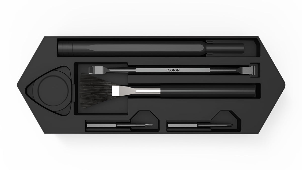 Lenovo Legion Set de curățare și unelte, unelte durabile pentru a menține performanța PC-ului dumneavoastră Legion, include o geantă de depozitare și o cârpă de curățare. - GXH1N59367