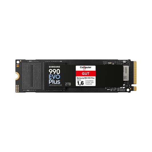 Samsung 990 EVO Plus NVMe M.2 SSD 2 TB, PCIe 4.0 x4 / PCIe 5.0 x2, NVMe 2.0 (2280), 7,250 MB/s read, 6,300 MB/s write, internal SSD for gaming and graphic design, MZ-V9S2T0BW