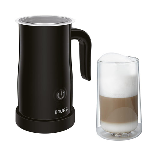 Krups spumantor electric pentru lapte, capacitate de spumare de până la 150 ml, operare prin apăsarea unui buton, curățare ușoară datorită stratului antiaderent, oprire automată, spumant pentru lapte, negru, XL1008