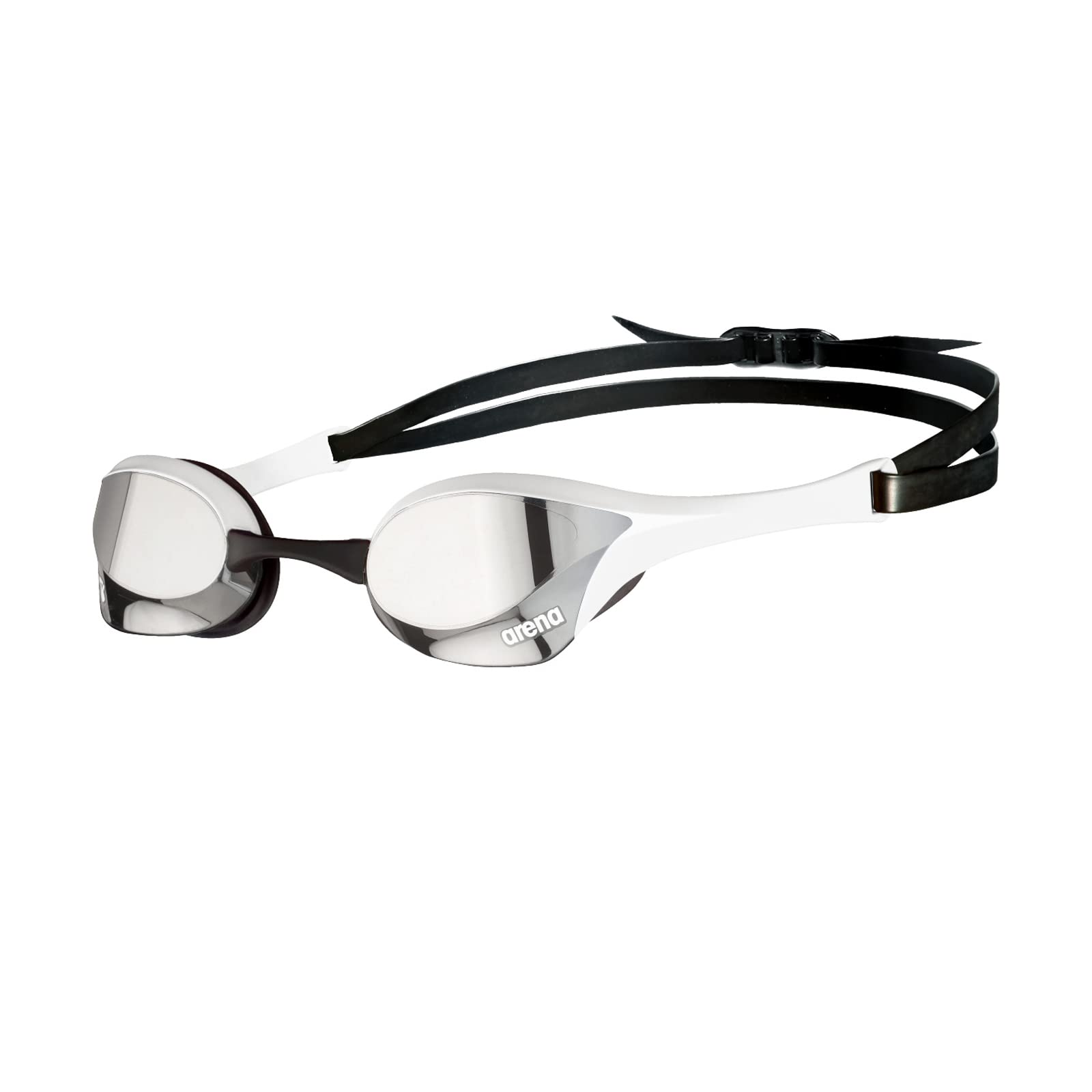ARENA Cobra Ultra Swipe Mirror Unisex Race Swimming Goggles for Adults, Diving Goggles with Curved Mirror Lenses, Anti-Fog, UV Protection, 5 Interchangeable Nose Bridges - 002507