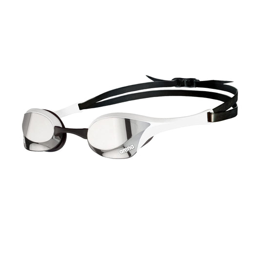 ARENA Cobra Ultra Swipe Mirror Unisex Race Swimming Goggles for Adults, Diving Goggles with Curved Mirror Lenses, Anti-Fog, UV Protection, 5 Interchangeable Nose Bridges - 002507