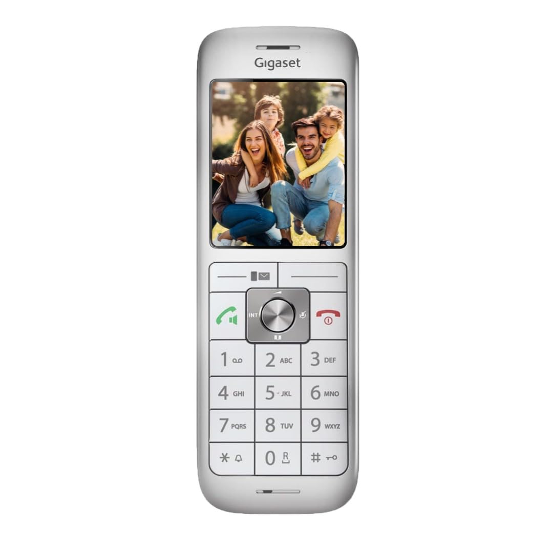 Gigaset CL660HX - design DECT handset with charging cradle - Fritzbox compatible - high-quality cordless telephone for router and DECT base, silver-white [German version] [Without base] - S30852-H2862-B132