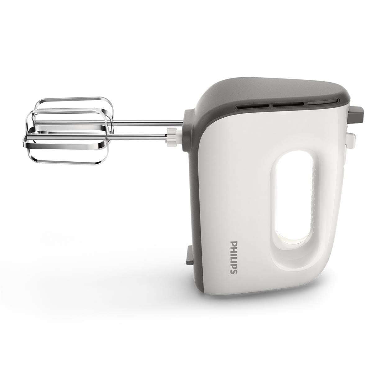 Philips Domestic Appliances HR3741/00 hand mixer, 450 W, 5 speeds plus turbo, 21.41 x 20.8 x 11.4 cm, white/black