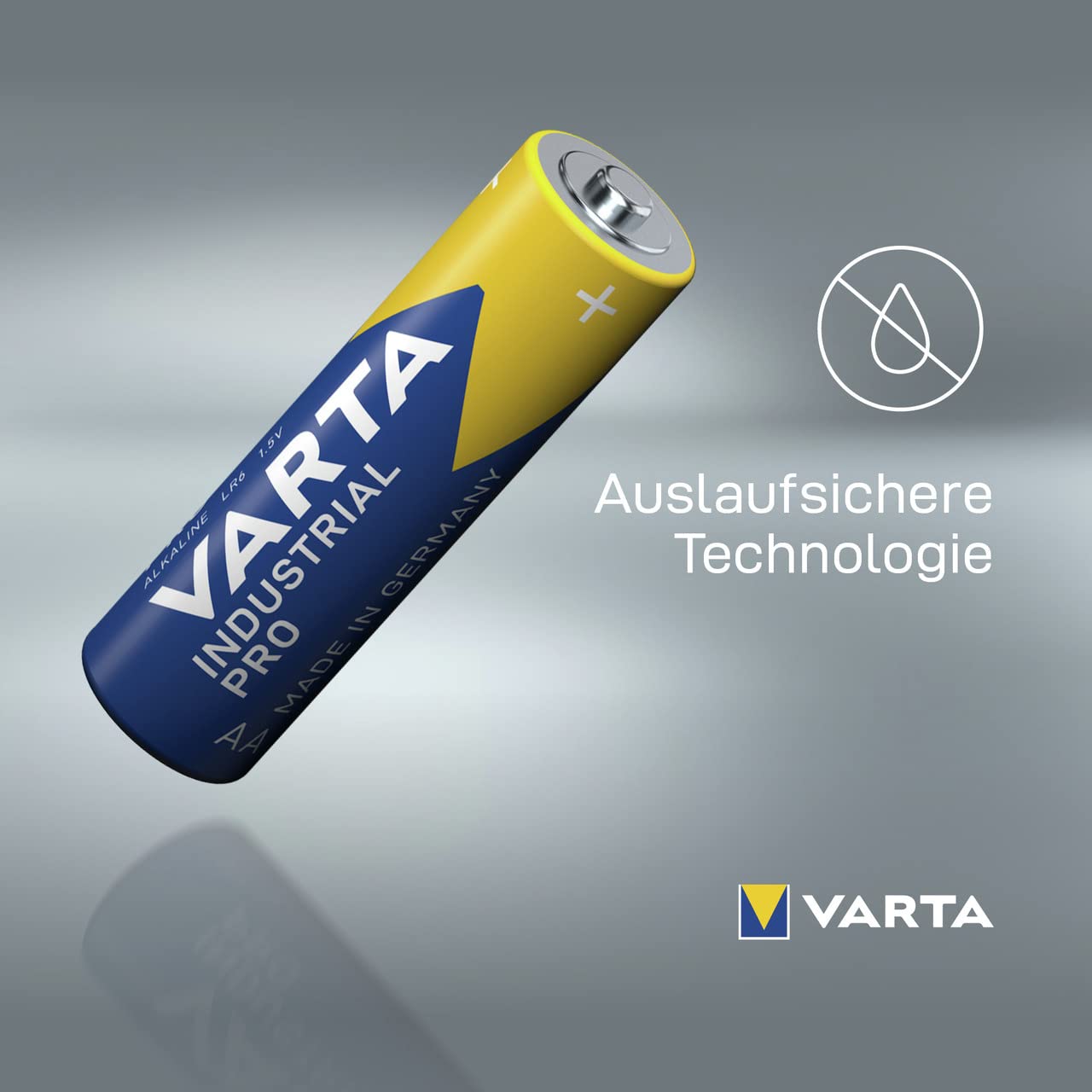 VARTA batteries AA, 100 pieces, Industrial Pro, alkaline battery, 1.5V, supply pack in environmentally friendly packaging, Made in Germany [Exclusively at Amazon] - 04006211399