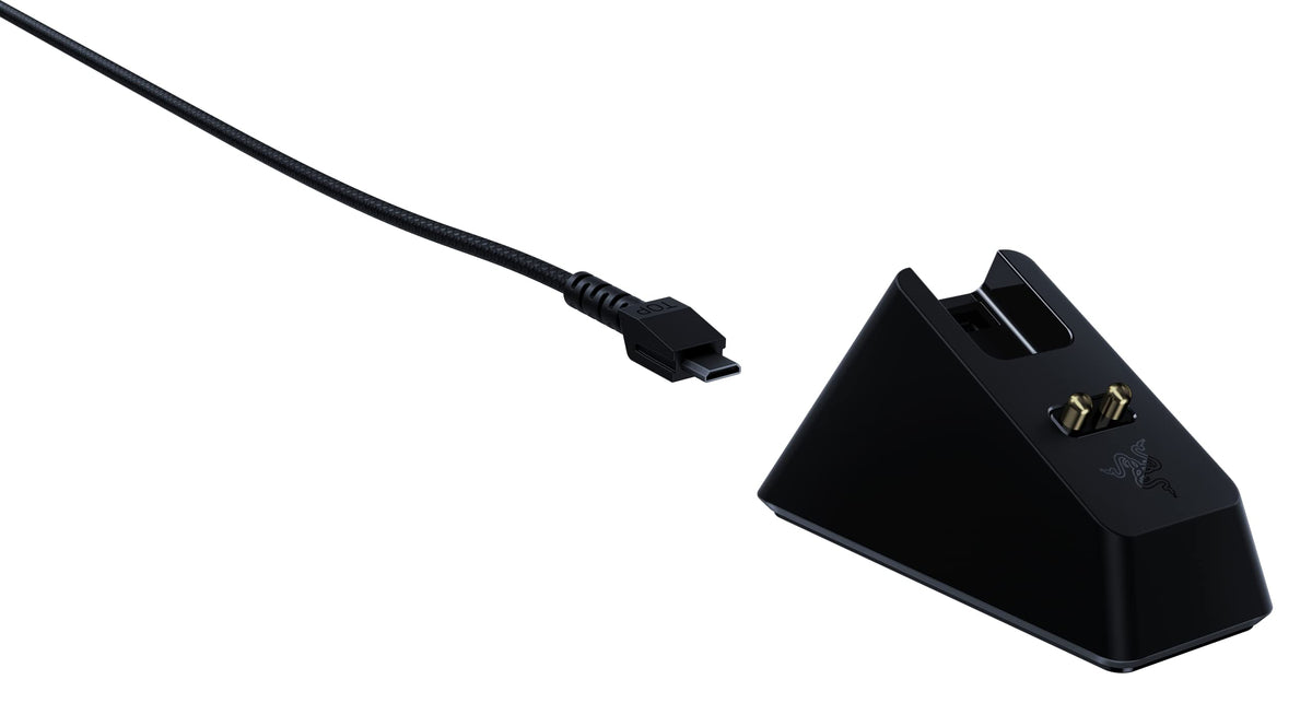 Razer Mouse Dock Chroma - Stație de încărcare cu iluminare RGB pentru DeathAdder V2 Pro, Viper Ultimate, Basilisk Ultimate, Naga Pro (Stație de încărcare magnetică pentru mouse, antiderapantă) Negru - RC30-03050200-R3M1