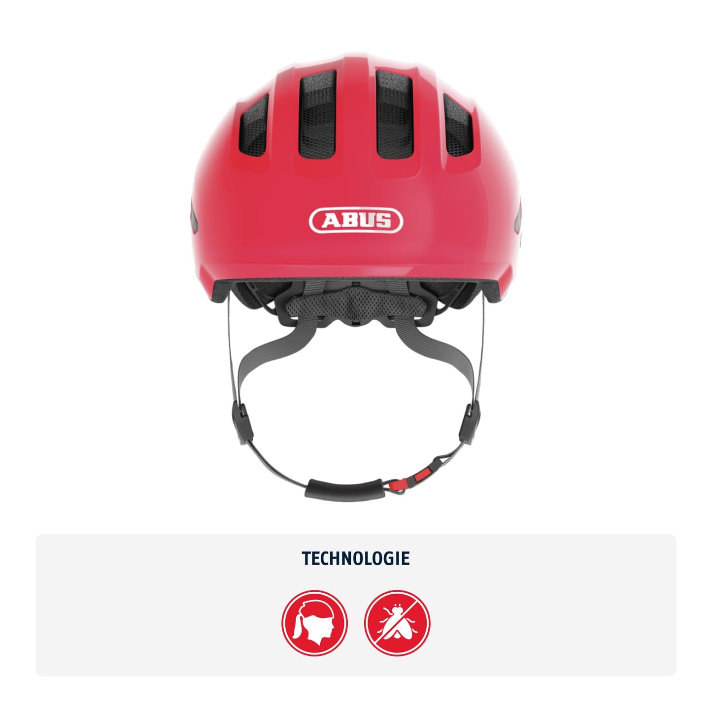 ABUS Unisex Bicycle Helmet, Red (Shiny Red), M (50-55 cm) - 67274