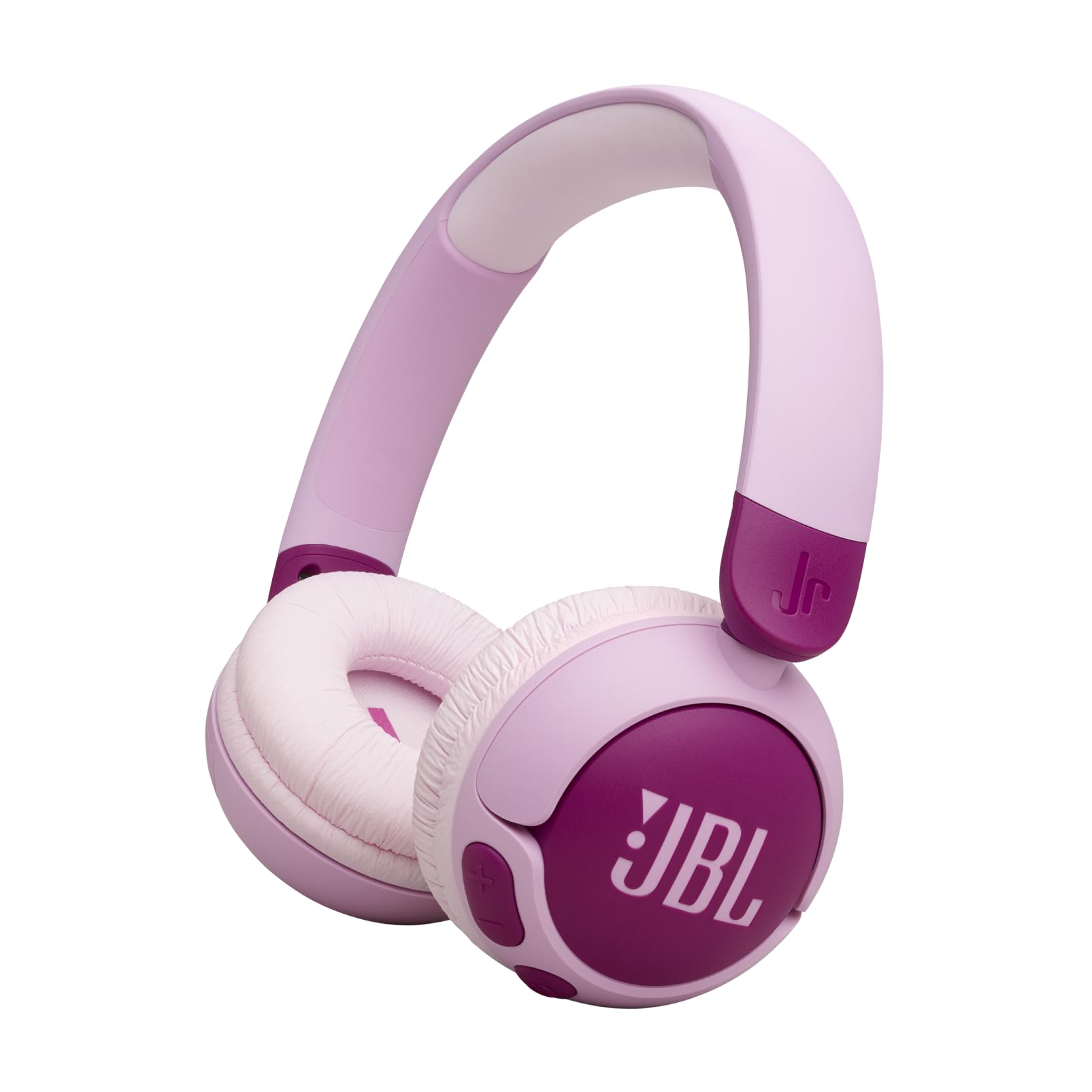 JBL Junior 320 BT, wireless on-ear Bluetooth headphones with built-in microphone for children, 50 h playback, JBL Safe Sound, low volume, easy to use and sticker set, purple - JBLJR320BTPUR
