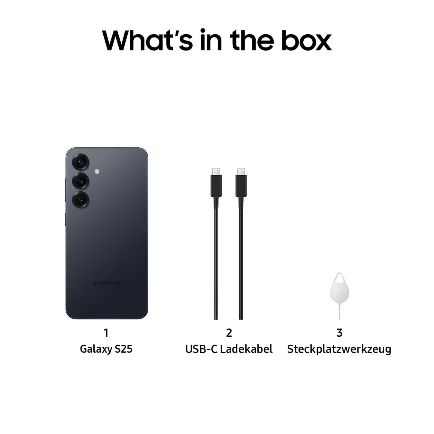 Samsung Galaxy S25 AI smartphone with Galaxy AI, no contract, mobile phone with Android, 12 GB RAM, 128 GB storage, 50 MP camera, blue black, 3 year manufacturer's warranty [Exclusively on Amazon]