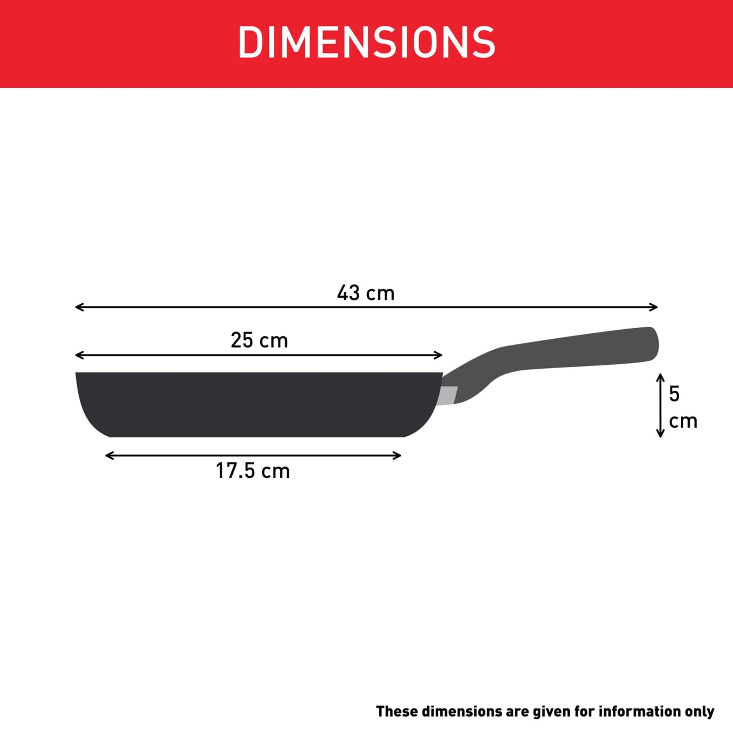 Tefal Duetto pan 24 cm, stainless steel pan induction, secure non-stick coating, thermal signal at ideal frying temperature, healthy cooking, suitable for all types of stoves, A70404