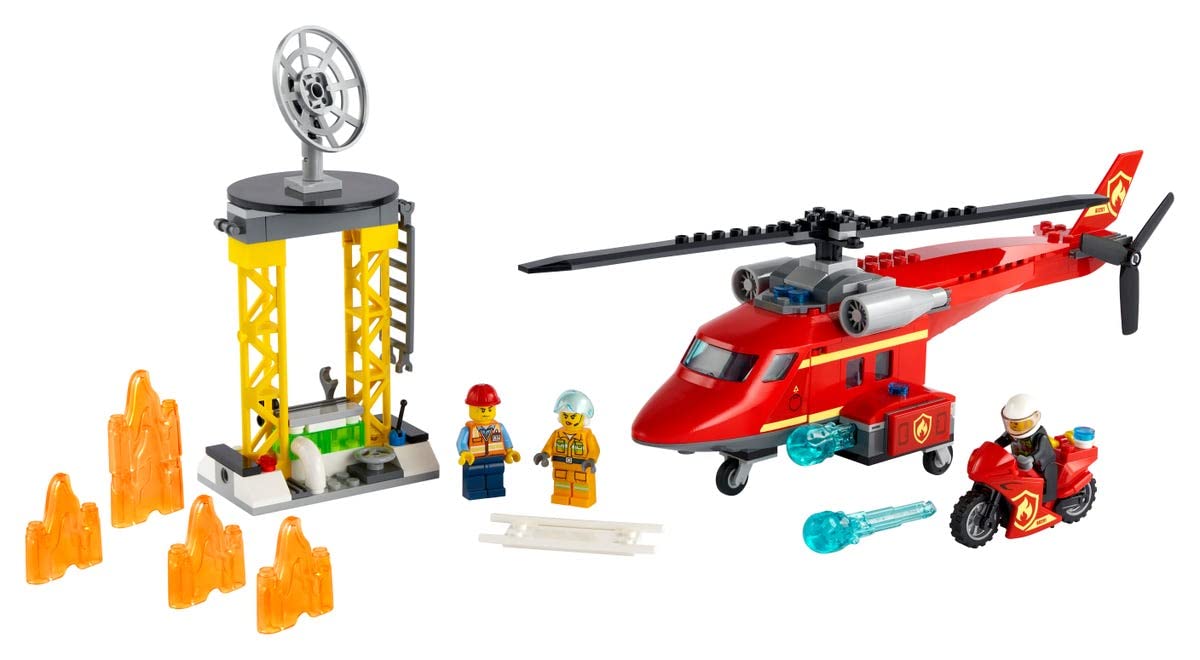 LEGO City Fire Rescue Helicopter 60281 Building Kit; Firefighter Toy and Fun Playset for Kids, New 2021 (212 Pieces) - 6332420