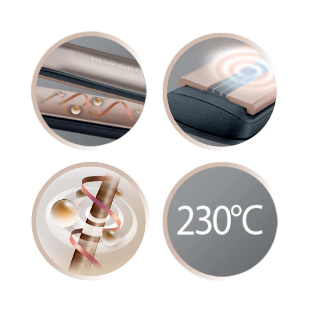 Remington professional straightener [heat protection sensor to reduce hair damage] Keratin Protect (high-quality keratin ceramic coating with almond oil) digital display, 160-230°C, hair straightener S8593