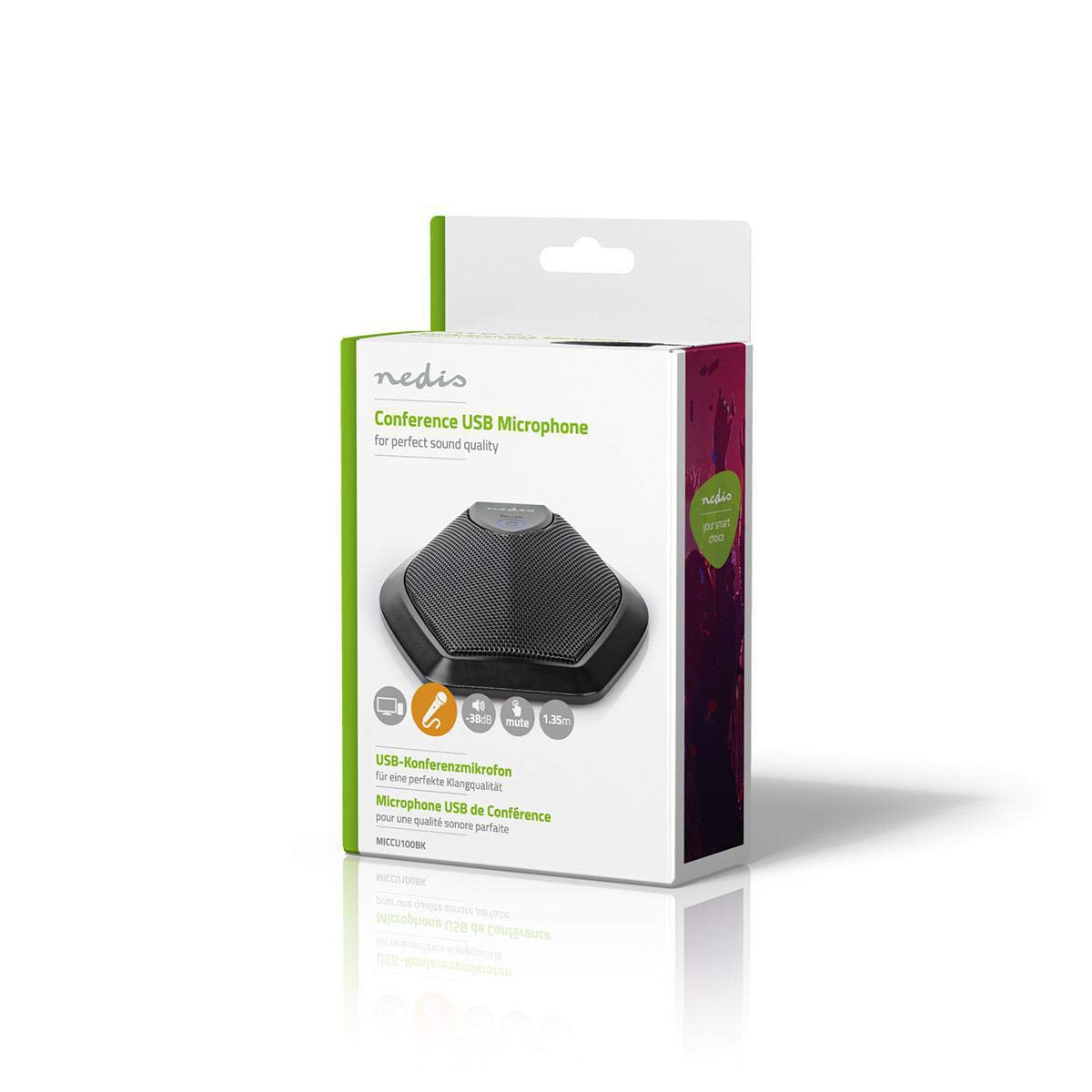 NEDIS Microfon - Folosit pentru: Desktop/Notebook - Cablat - 1x USB - MICCU100BK