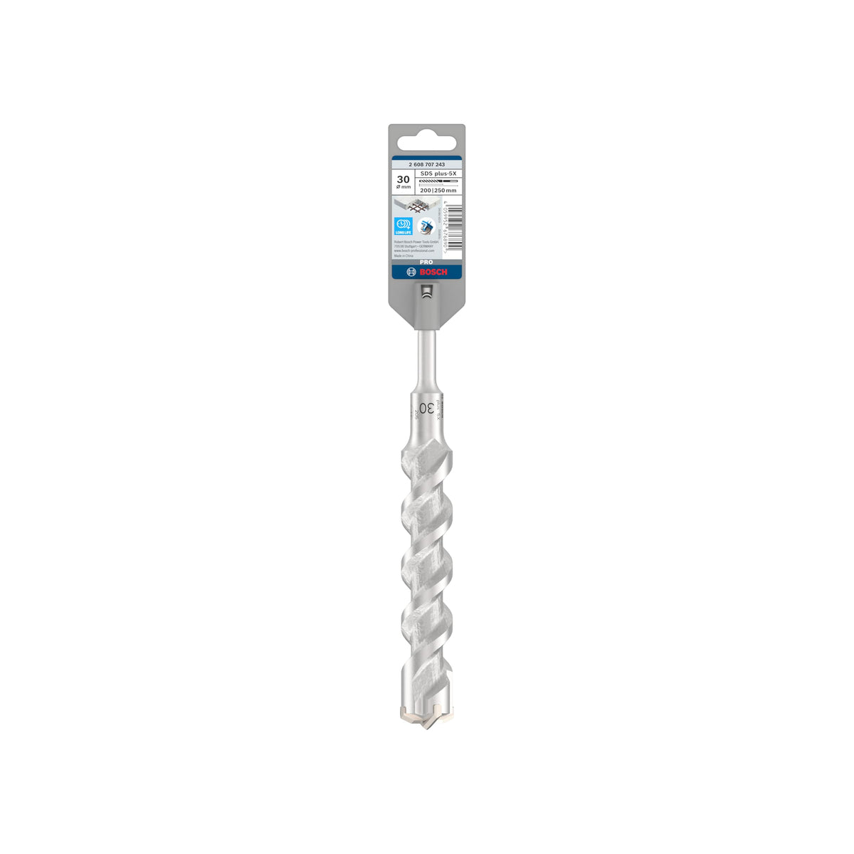 Bosch 1x PRO SDS plus-5X Hammer Drill, 30×200×250 mm - 2608707243