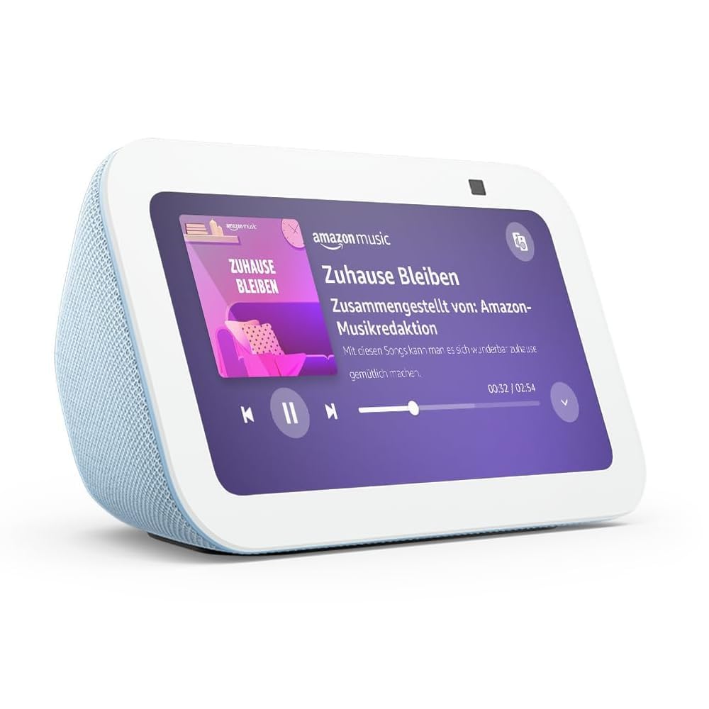 Echo Show 5 (Latest Generation) | Compact smart touchscreen to control your smart home and more | Grey-blue, with Alexa+ Early Access - H97N6S