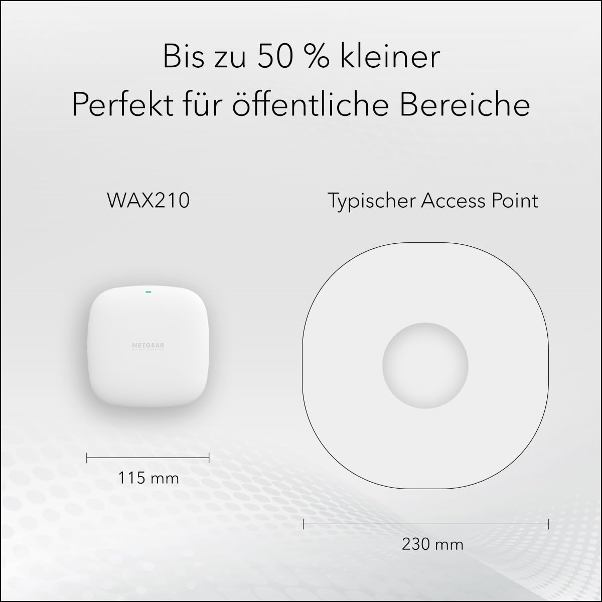 NETGEAR Wireless Access Point (WAX210) – WiFi 6 Dualband with AX1800 speed | 1G PoE network port | Supports up to 128 devices | 802.11ax | WPA3 | Up to 4 SSID networks, power supply not included - WAX210-100EUS