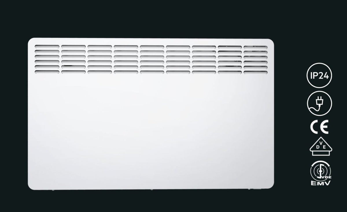 AEG Wall Convector WKL 1505 for approximately 15 m², 1500 W, 5-30 °C, wall-mounted, LC display, weekly timer, metal, Eco Design 2018, 236534