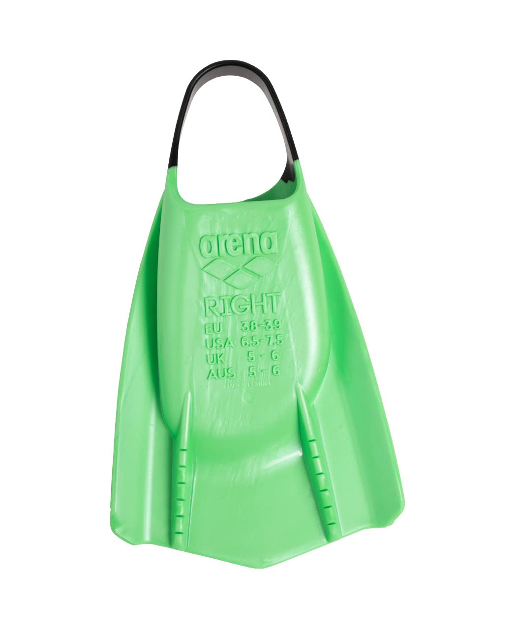 Arena Powerfin Pro II swimming pool training fins, swimming fins for adults, fins made of 100% silicone, comfortable short fins for the swimming pool, 38-39, green, lime - 006151-130-6-7