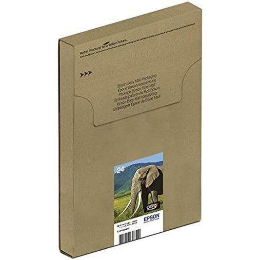 Epson 24 Elephant Genuine Multipack, 6-colours Claria Photo HD Ink Cartridges, Cyan - C13T24284510