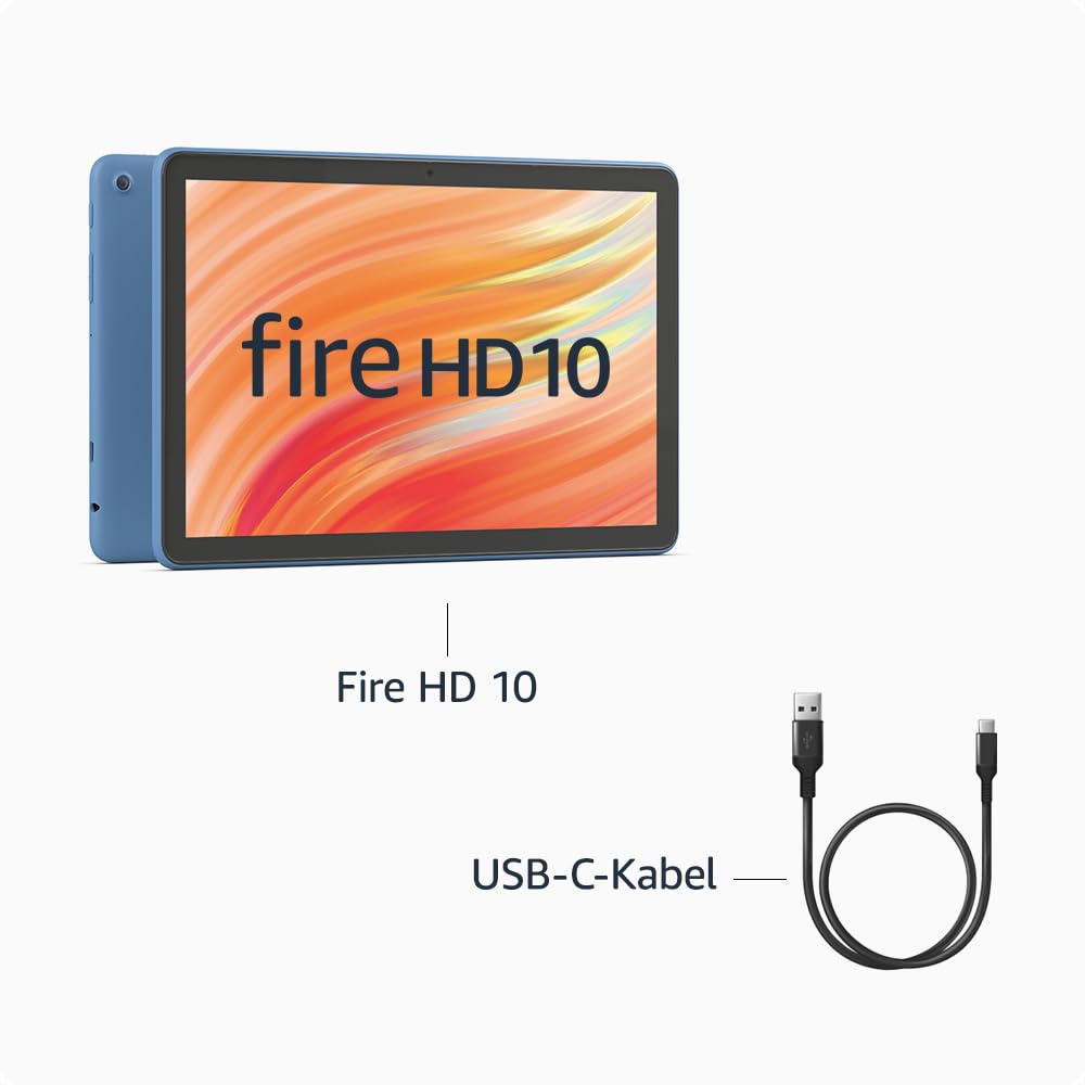 Certified and refurbished Fire HD 10 tablet 2023, brilliant 10.1-inch full HD display, octa-core processor, 3 GB RAM, up to 13h battery life, 32 GB, blue, with advertising - TG425K