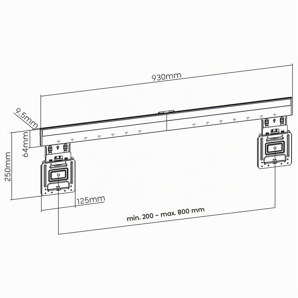 Suport TV de perete Feste - 43-100" - greutatea maximă suportată a ecranului: 75 kg - Distanța minimă de la perete: 9.50 mm - Oțel - Negru - TVWM5090BK
