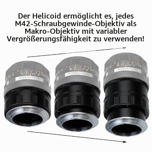 Fotodiox Macro Lens Mount Adapter Compatible with M42 Type 2 and Select Type 1 Lenses on Sony E-Mount Cameras - M42-SnyE-Pro-Macro
