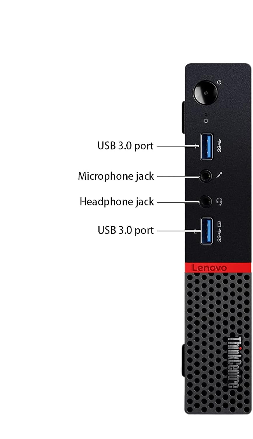 Lenovo ThinkCentre M900 Mini PC Tiny Computer, Intel Core i7-6700, 8 GB DDR4 RAM, 256 GB SSD, WiFi, Bluetooth, US QWERTY keyboard, Windows 11 Pro (refurbished)