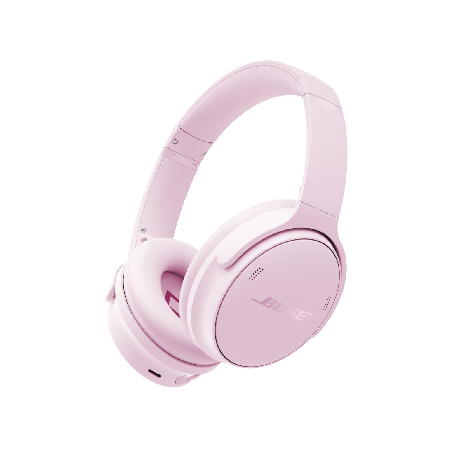 Bose QuietComfort wireless headphones with microphone and noise canceling, Bluetooth over-ear headphones, audiophile headphones, on-ear headphones with noise canceling, up to 24 hours of battery life, petal pink - 884367-1500