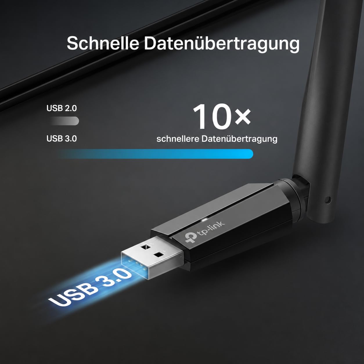 TP-Link Archer TXE70U Plus WLAN stick for PC WiFi 6E, AXE5400 USB WLAN adapter tri-band, USB 3.0, high-gain antennas, WPA3, compatible with Windows 11/10