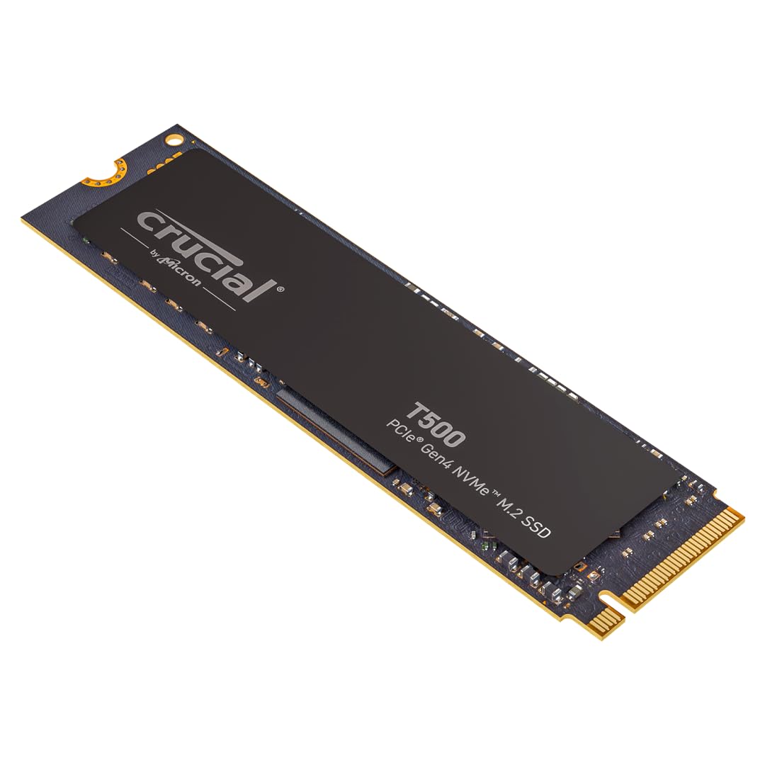 Crucial T500 SSD 1TB PCIe Gen4 NVMe M.2 Hard Disk Intern, până la 7300 MB/s, TLC NAND, compatibil cu laptopuri și desktopuri, Microsoft DirectStorage - CT1000T500SSD8