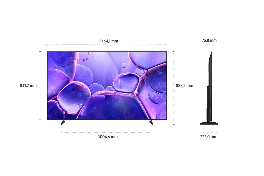 Samsung Crystal UHD U8079F 4K 65 inch (163 cm) LED TV, Crystal Processor 4K, MetalStream Design, SmartThings, AI Upscaling, Gaming Hub, Knox Security, Free Content, Smart TV - GU65U8079FU