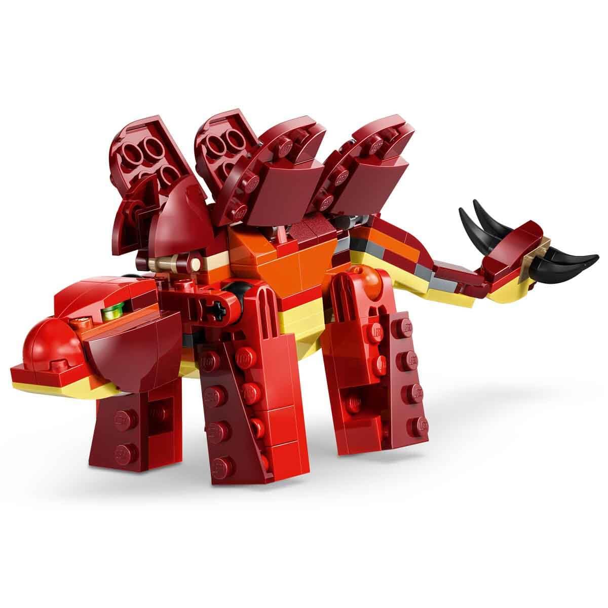 LEGO Creator 3in1 Fierce Dinosaur Toy - Build Velociraptor, Stegosaurus or Pterosaur Dino Figures w/Skeleton & Sharp Teeth Elements - Cool Birthday Gift Idea for 8+ Year Old Boys & Girls - 31379