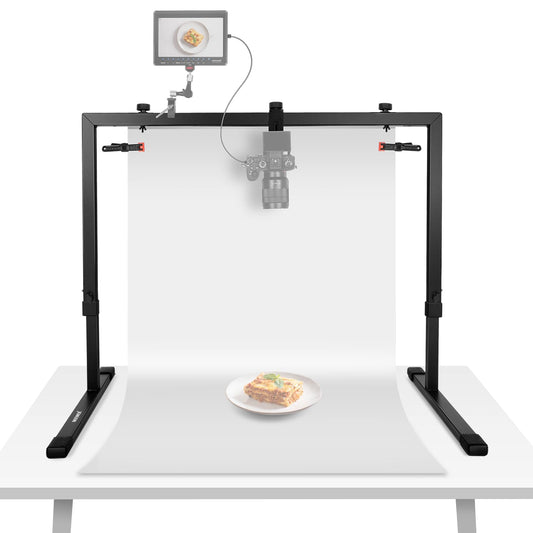 NEEWER Overhead Camera Mount for Top-Down Shooting, Steel Table Top, Multiple Mounting Platform for Flatlay Photography Light Cooking Drawing Crafts, for Tables≥1m Length ST100