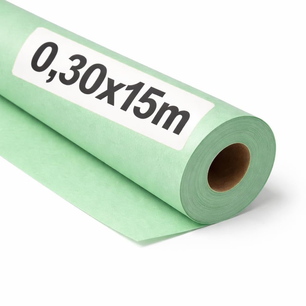 OFITURIA Kraft Paper Green Pastel - Roll 0.60 × 15 m - 3 Rolls - Wrapping Paper and Packaging Paper - Craft Paper for DIY, Decoration and Sewing Patterns - Tear-Resistant and Easy to Cut - COM620-parent2