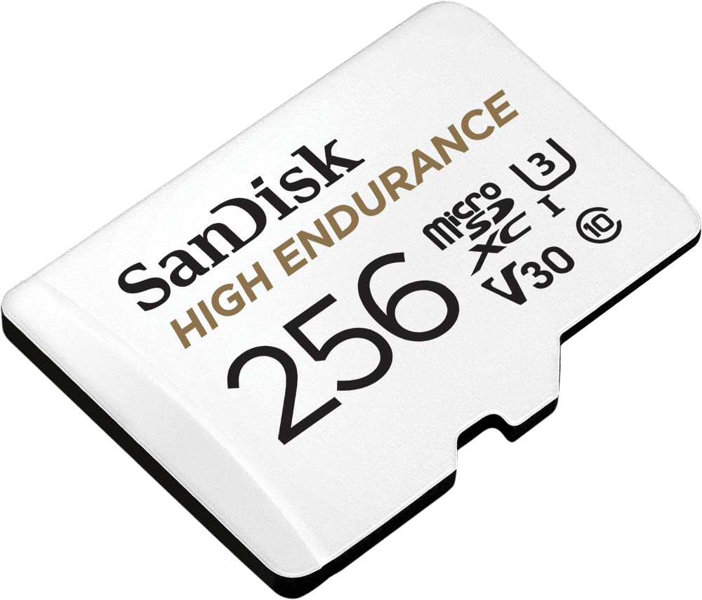 SanDisk High Endurance microSDXC memory card 256 GB + adapter (for dash cams and private surveillance cameras, 100 MB/s reading, V30 for full HD and 4K videos) - SDSQQNR-256G-GN6IA