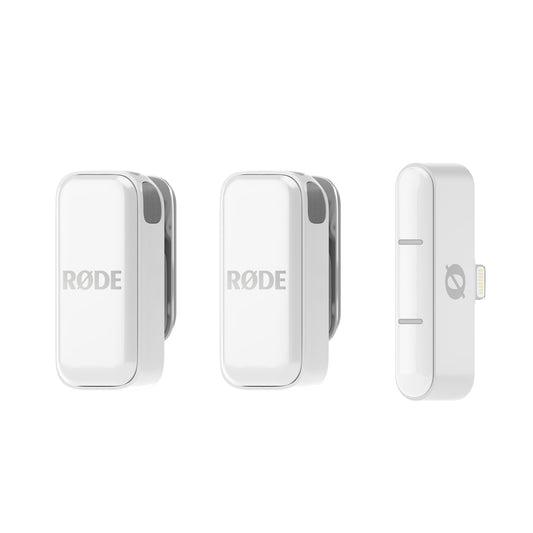 RØDE Wireless Micro - Compact wireless microphone, two microphones with charging case for content creation on the smartphone, Lightning, white - WIMICROLW