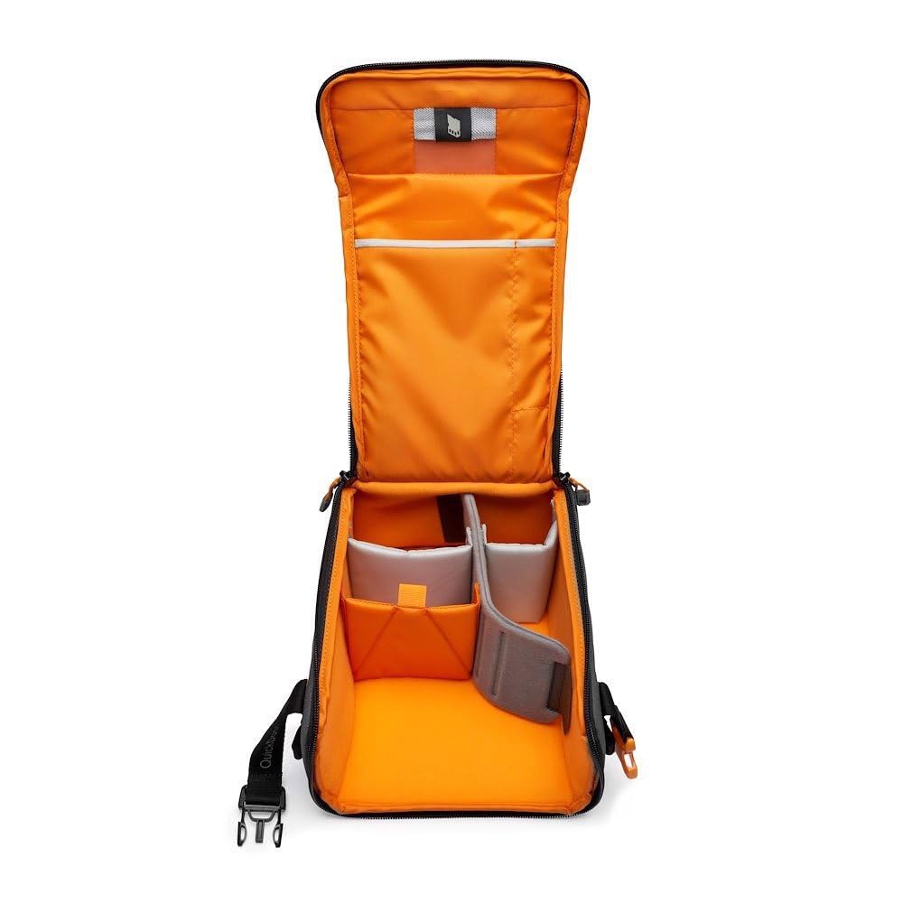 Lowepro GearUp Creator Box Large II, Case for Mirrorless and DSLR Cameras, Camera Bag with QuickDoor Access, Made from Recycled Material, Orange Padded Interior Compartments, Gray - LP37348-GRL
