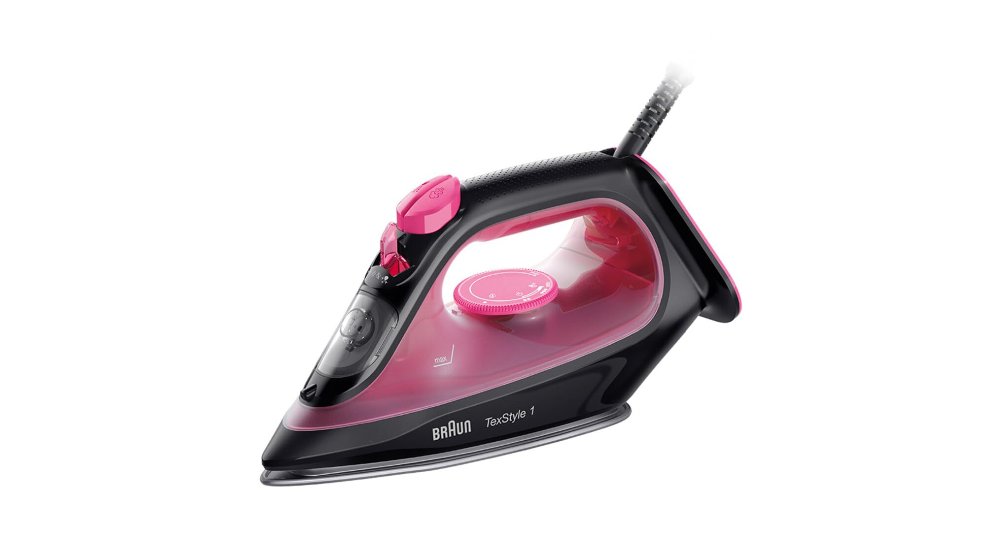 Braun TexStyle 1 SI1070PU, iron with 4 years support, SuperCeramic plate, precision tip, 130g, min, refill of 220ml, Eco mode, anti-drip system, 2000W, purple