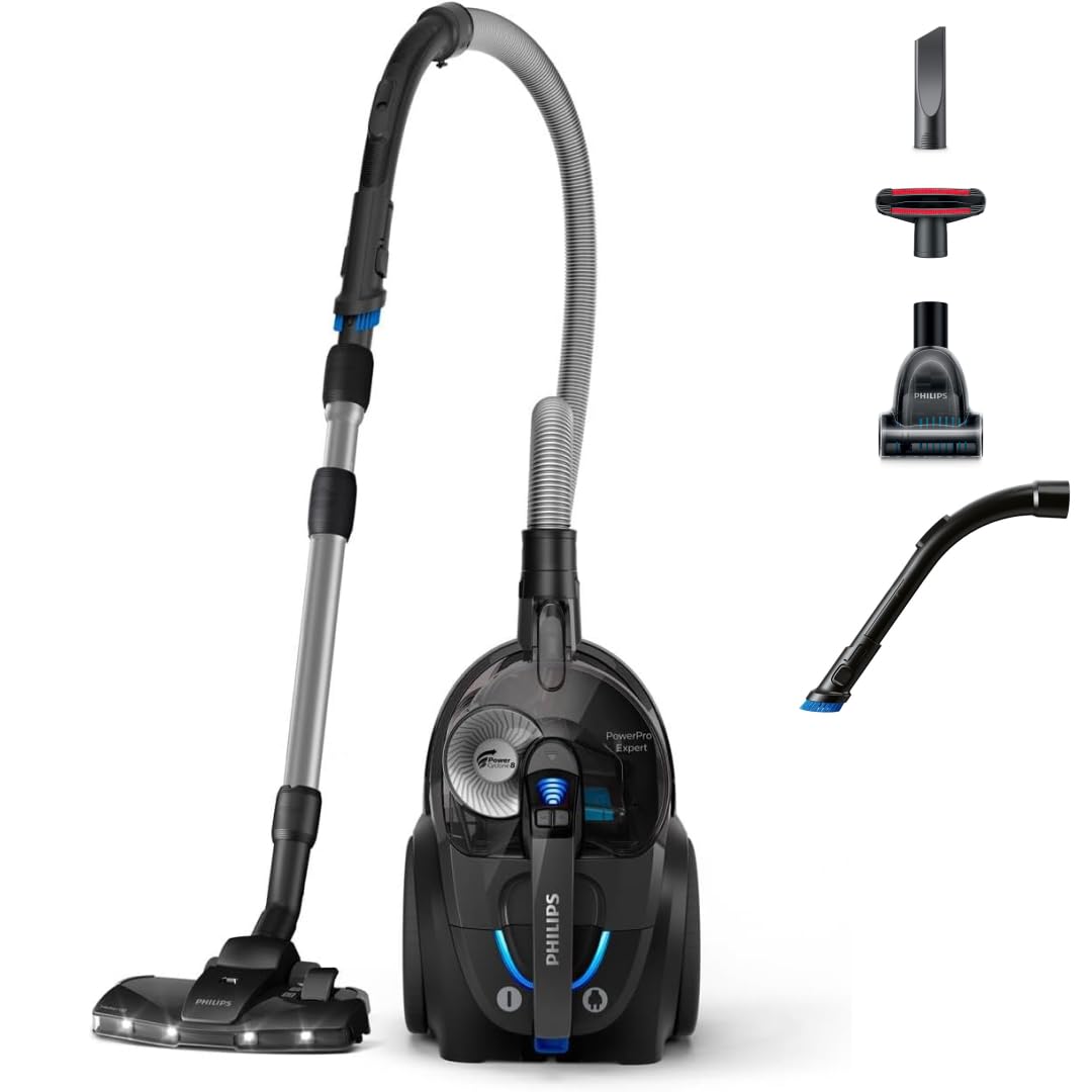 Philips PowerPro Expert 7000 Series (bagless vacuum cleaner, TriActive+ LED nozzle, allergy filter, 900 watts) high-gloss black - FC9747/09