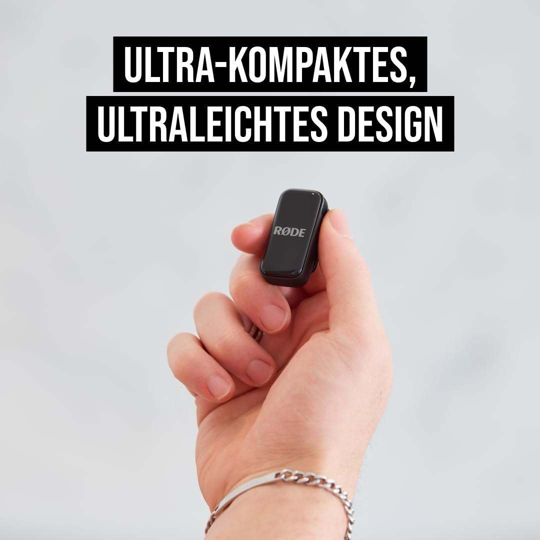 RØDE Wireless Micro - Compact wireless microphone, two microphones with charging case for content creation on the smartphone - Lightning, black - WIMICROL