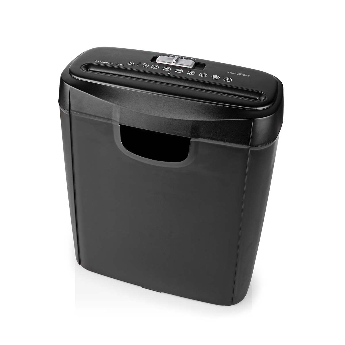 Nedis distrugător de documente - 6X pagini A4 - 10 l - normă de siguranță: DIN 2-190 W - PASH112BKA4