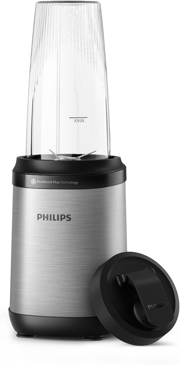 Philips 5000 Series Blender - Mini Smoothie Maker, Removable Blades, 700ml Cup, ProBlend Plus Technology, Easy to Clean, Elegant, Compact Design. 800 watts of power. Silver (HR2764/00)