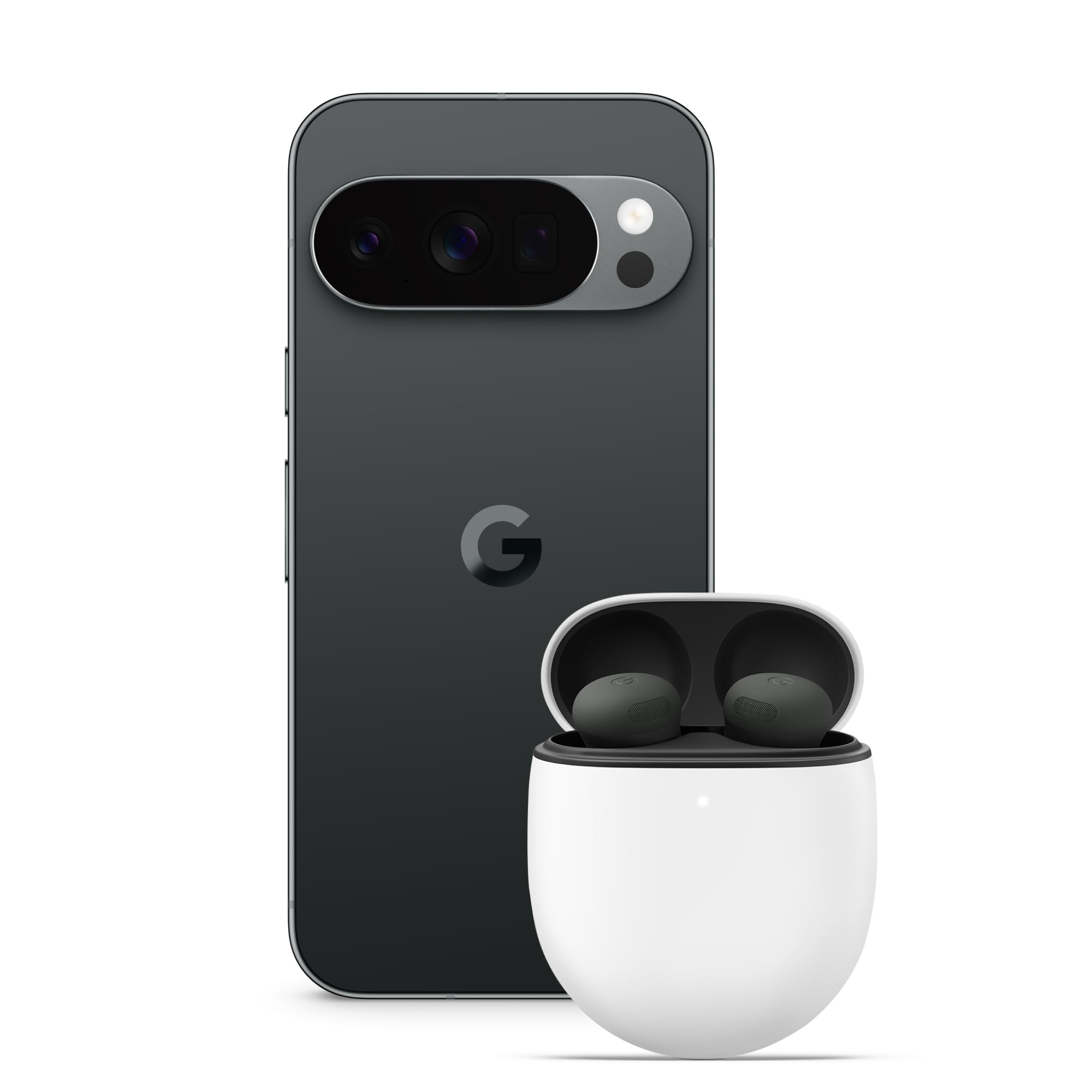Google Pixel 10 Pro - SIM-free Android smartphone with Gemini, triple rear camera system, more than 24 hours of battery life and 6.3-inch Super Actua display - Obsidian, 512GB + Buds Pro 2 - GA10312-AN