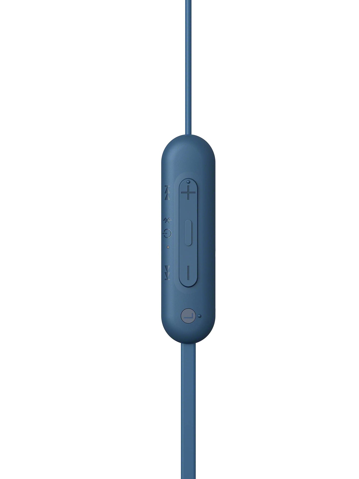 Sony wireless WI-C100 in-ear headphones (up to 25 hours of battery life, optimized for voice assistants, integrated microphone for phone calls, Bluetooth), blue, small - WIC100LCE7